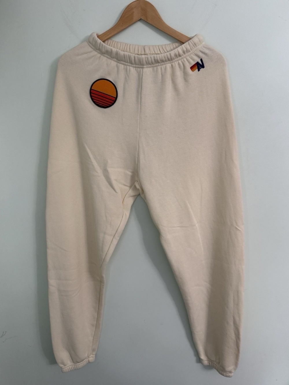 Aviator Nation Sunset Patch Relaxed Cropped Zip Hoodie & Sweatpants Set Medium - Picture 8 of 12